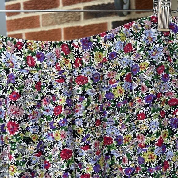 Vintage Liz Claiborne Floral Midi Skirt Pockets Pleats Size 14 - Picture 4 of 10